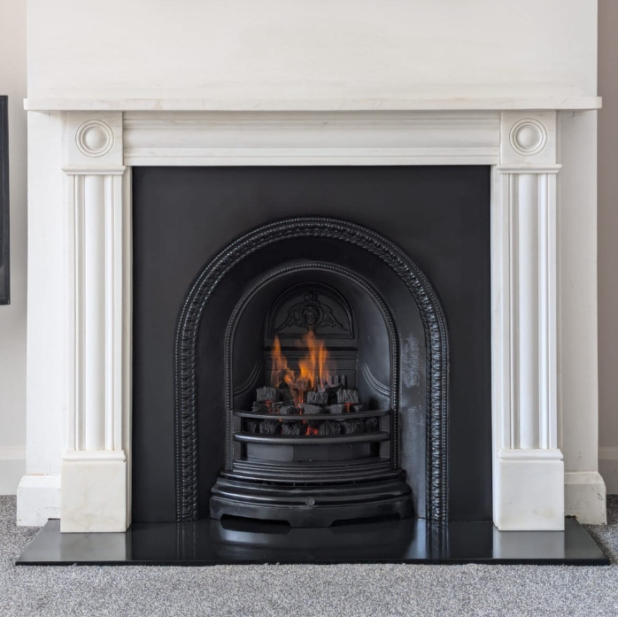 White marble Roundel mantel